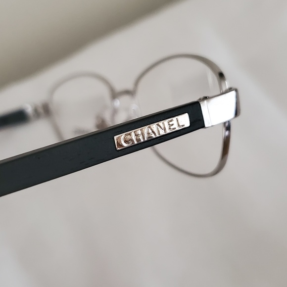 NWT Authentic Unisex Chanel Glasses with Sliver Frame / Black Temple - Picture 3 of 8